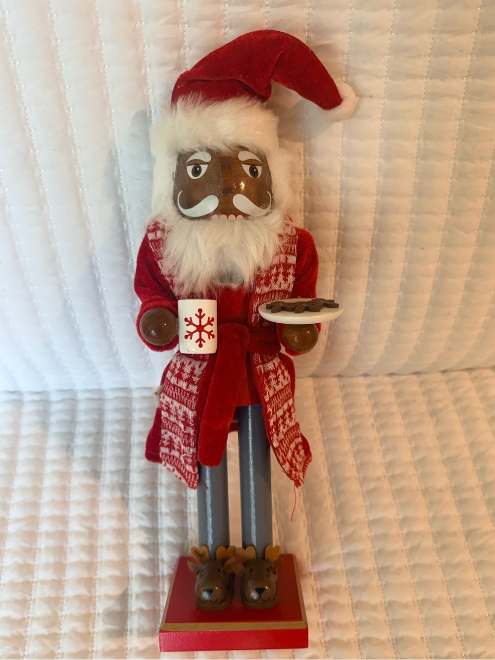 Holiday Home Santa Nutcracker Christmas Decor Cookies & Cocoa 14.5